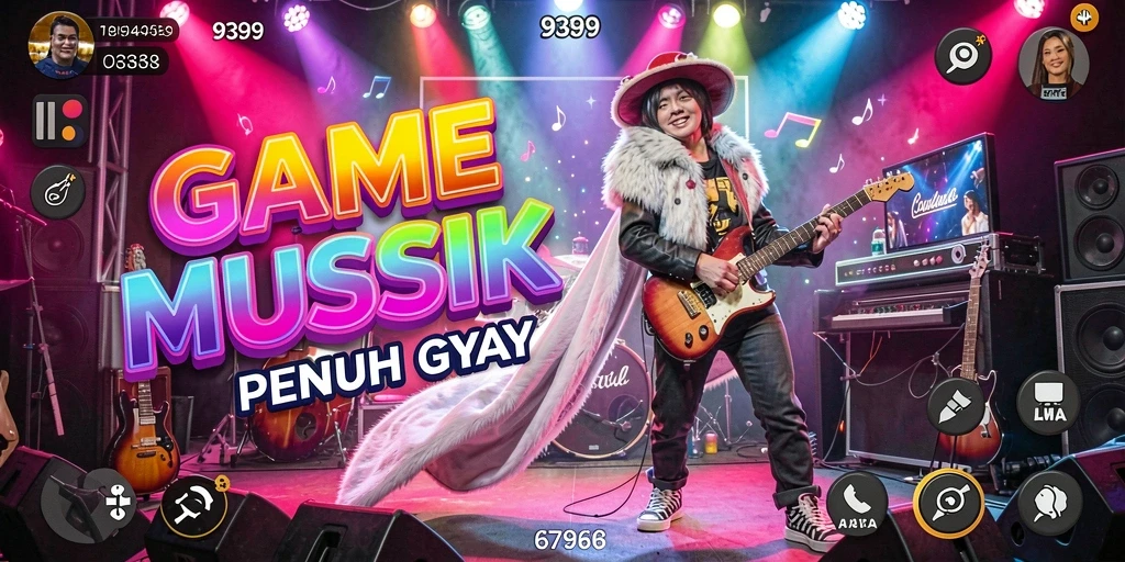 Tampilan gameplay seru pada aplikasi musik 9399.