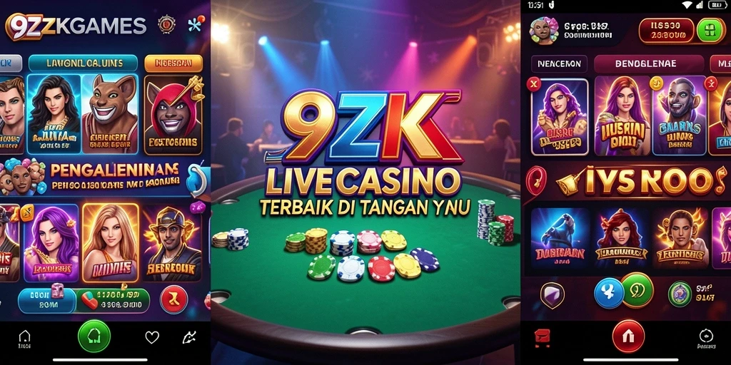 Tampilan gameplay Live Casino di 9ZKGAMES yang menonjol.