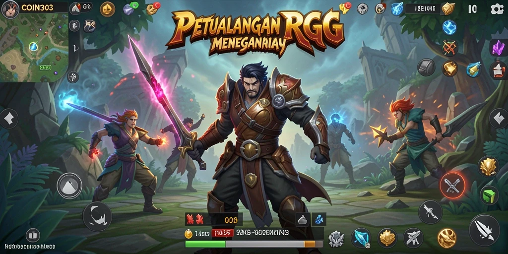 Screenshot gameplay COIN303 menunjukkan aksi RPG yang seru.