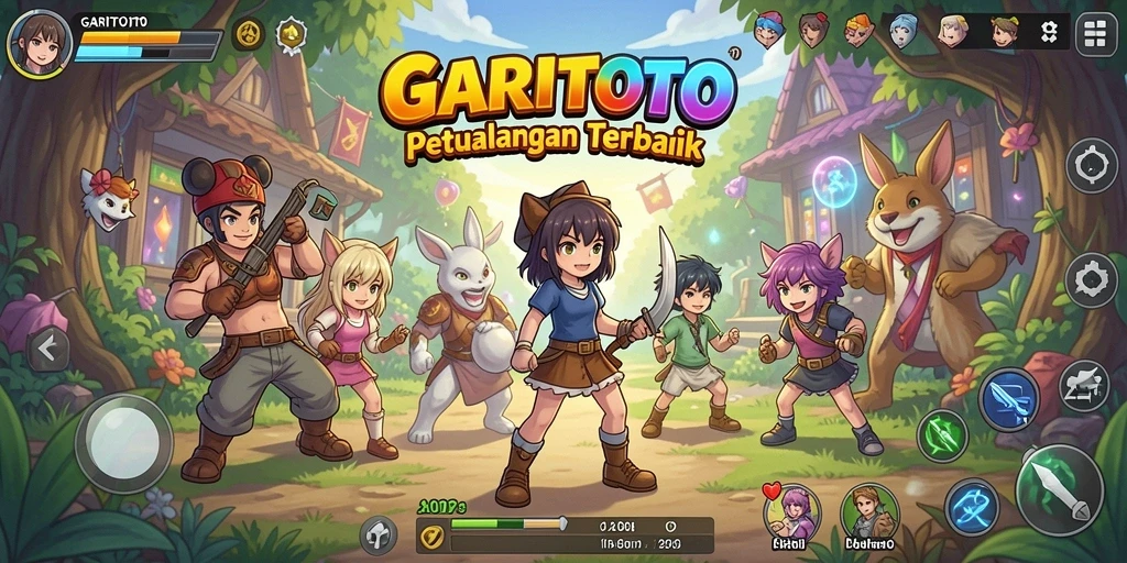 Tampilan gameplay menarik dari GARITOTO dengan karakter anime yang dinamis.