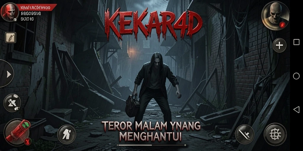 Tampilan gameplay seram dari KEKAR4D yang menciptakan ketegangan.