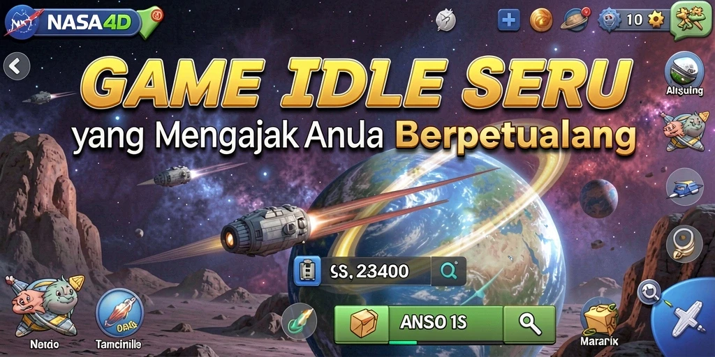 Screenshot gameplay NASA4D dengan aksi eksplorasi luar angkasa yang seru.