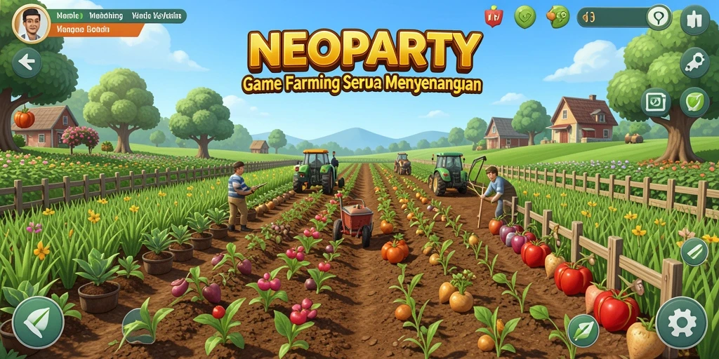 Tampilan gameplay NEOPARTY yang seru dan penuh warna.