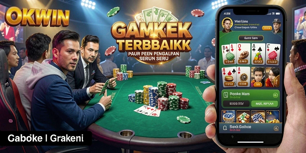 Screenshot gameplay dari game Poker OKWIN yang mendebarkan.