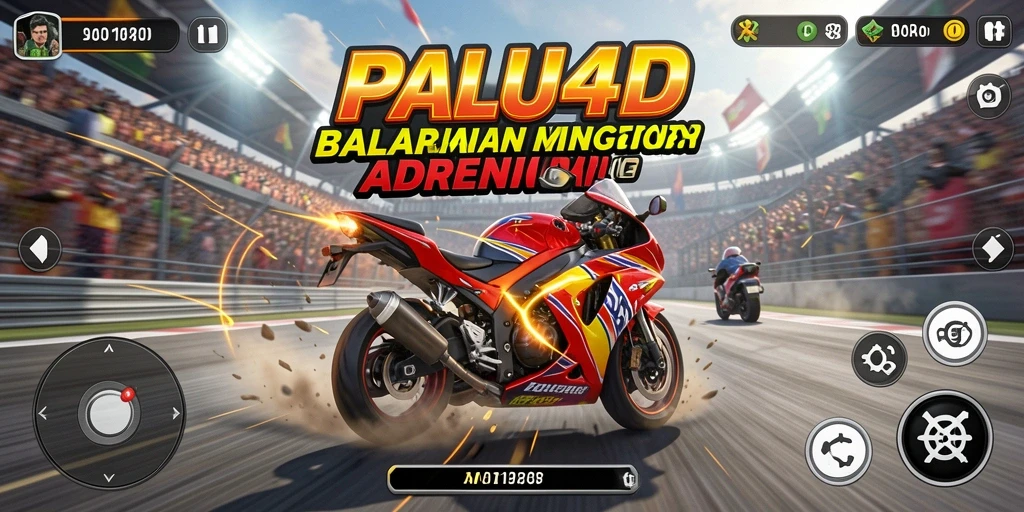 Screenshot aksi balapan motor yang memacu adrenalin dalam PALU4D.
