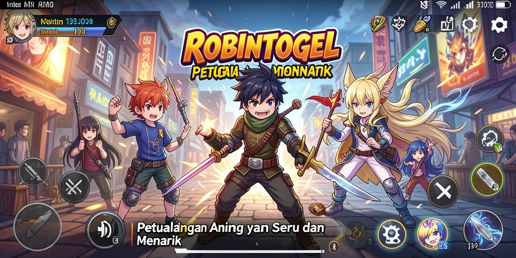 Tampilan gameplay seru di ROBINTOGEL dengan karakter Anime yang unik.