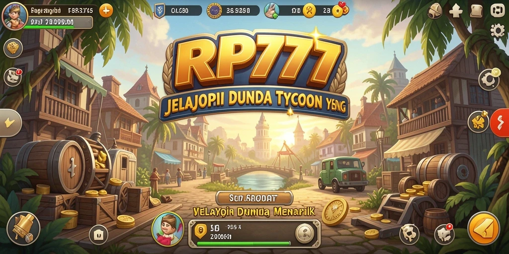 Tampilan gameplay RP777 dengan manajemen bisnis yang dinamis.