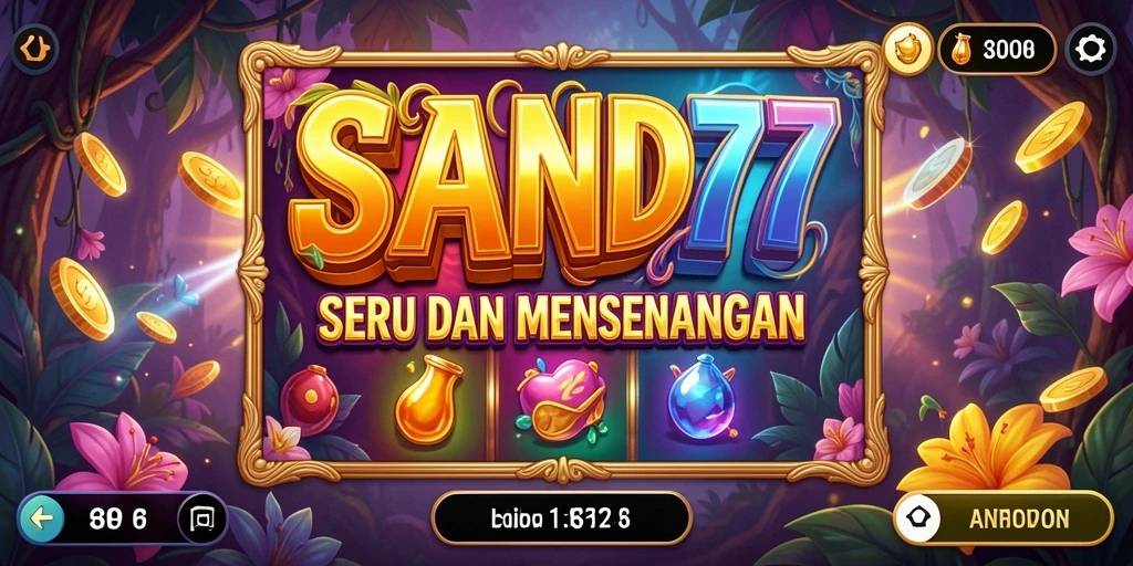 Screenshot permainan SAND77 dengan tampilan slot yang menawan.