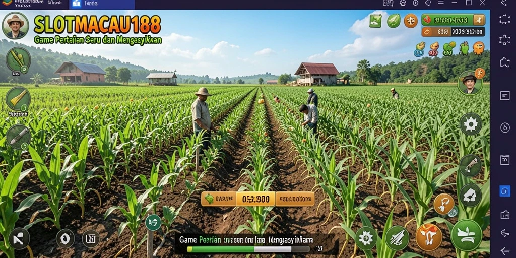 Screenshot gameplay menunjukkan aktivitas menanam dan merawat tanaman.