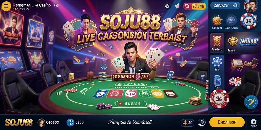 Tampilan permainan Live Casino yang menarik dan interaktif di SOJU88.