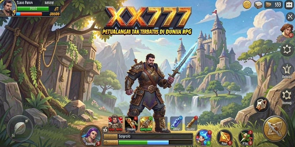 Screenshot menampilkan pertarungan seru di dunia RPG XXX777.